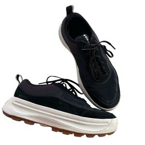 Sorel Womens 7 Black Jet Suede & Textile Ona 503 Low Top Lace Up Sneaker 2008991